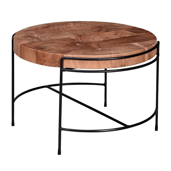 Wohnling salontafel 62x40x62 cm salontafel acacia massief hout / metaal, WL6.174