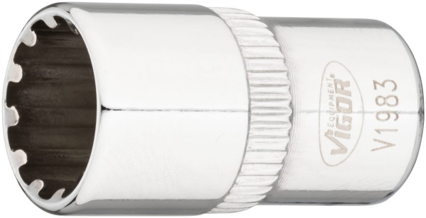 VIGOR multi-profiel dopsleutelinzet, hol vierkant 6,3 mm (1/4 inch), multi-profiel, 10 mm, V1983