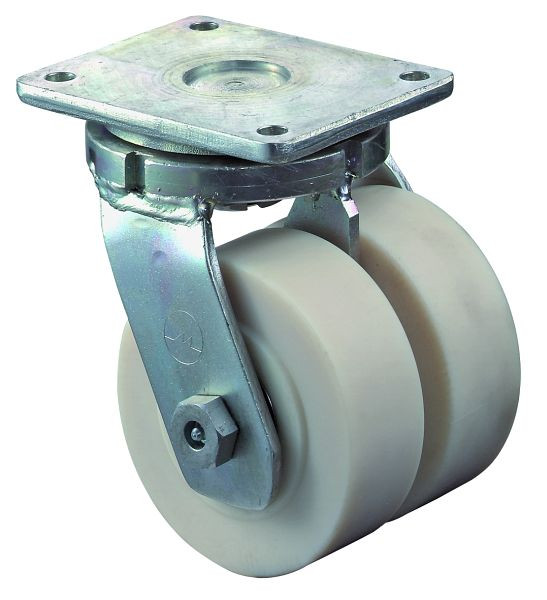 BS-rollen Dubbele zwaarlastrol, wielbreedte 2x55 mm, wiel-Ø 150 mm, draagvermogen 2000 kg, loopvlak/wielmidden gegoten polyamide, kogellagers, S100.B16.150