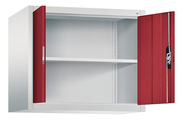 C+P bovenkast Acurado, H790xW930xD500mm, kleur: lichtgrijs/robijnrood, verzonken handgreep, 9285-000 S10203