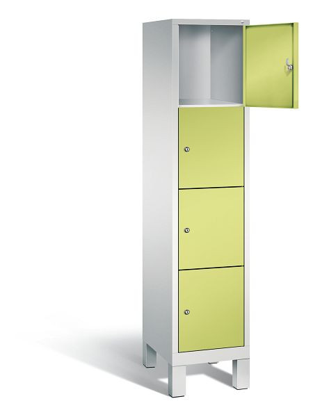 C+P lockerkast Evolo, H1850xB420xD500mm, kleur: lichtgrijs / virid groen, 48010-124 S10100