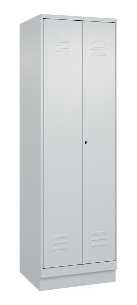 C+P luierkluis Classic PLUS, dubbele locker, onderbouw, 2 compartimenten, 1950x600x500mm, 7035/7035, cilinderslot, 080022-20P S10024