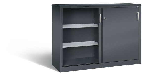 C+P schuifdeurkast Acurado, H1200xB1600xD500mm, kleur: zwart-grijs, beugelgreep, 2157-09 S10032