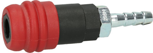 KS Tools 2-traps persluchtveiligheidskoppeling met slangtule, 9 mm, 999.9096