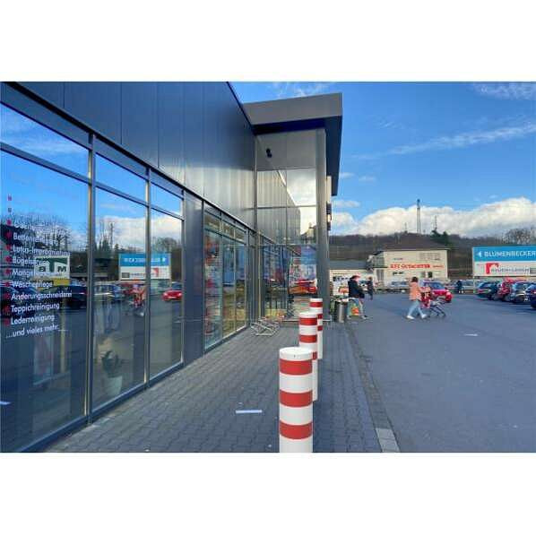Schake afzetpaal type 40324B - stationair - voor inzetting in beton, stalen buis Ø 323,1mm, totale lengte: 2400mm, thermisch verzinkt, wit/rood, 40324B