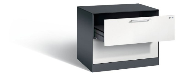 C+P archiefkast Asisto, H710xB800xD600mm, kleur: zwartgrijs/lichtgrijs, beugelgreep, 146273-222 S10030