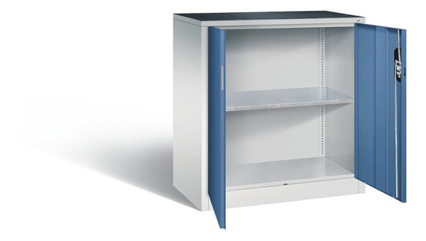 C+P gereedschapskast Acurado, H1000xW930xD500mm, kleur: lichtgrijs / verre blauw, verzonken handgreep, 8821-000 S10311