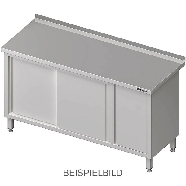 Stalgast werkkast met schuifdeuren 2000x600x850mm, met draaideurkast links, met opstand, gelast, VAS20608LA