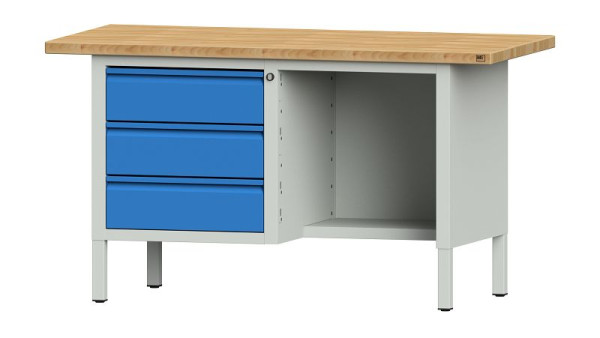 ANKE werkbanken kistwerkbank, model 303 E, 1500 x 700 x 840 mm, RAL 7035/5012, BMP 40 mm, 510.300
