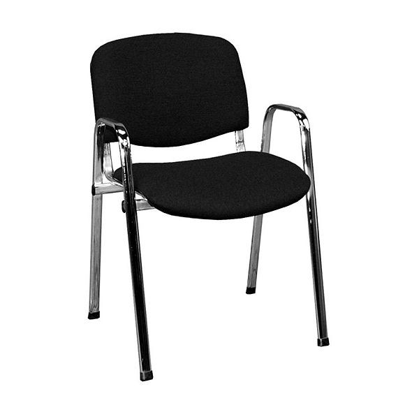 Lüllmann bezoekersstoel, 470/840 x 545 x 425 mm, zwart, chroom, 220230