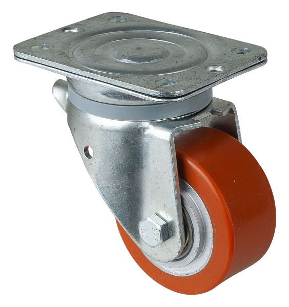 BS Rollen Zwaarlastwiel, wielbreedte 50 mm, wiel-Ø 100 mm, draagvermogen 400 kg, loopvlak polyurethaan gegoten 95 Shore A, gietijzer, kogellagers, N100.C10.103