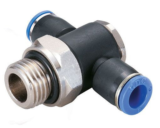 timmer B-TVTEd-4-1/8-KU, T-verdeler schroefaansluiting, cilindrisch, slang-Ø: 4 mm, schroefdraad: 1/8", VE: 5 stuks, 0311620