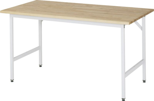 RAU Jerry serie werktafel (3030) - in hoogte verstelbaar, massief beuken blad, 1500x800-850x800 mm, 06-500B80-15.12