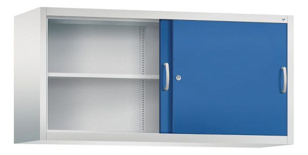 C+P bovenkast Acurado, H790xB1600xD500mm, kleur: lichtgrijs / gentiaanblauw, beugelgreep, 2 niveaus, 2155-00 S10052