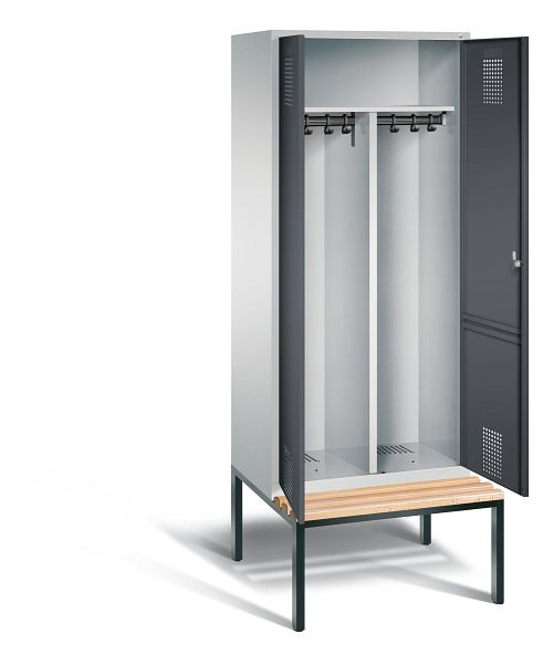 C+P zwart wit kastje Evolo, H2090xW810xD815mm, kleur: lichtgrijs / zwartgrijs, 48052-22 S10035