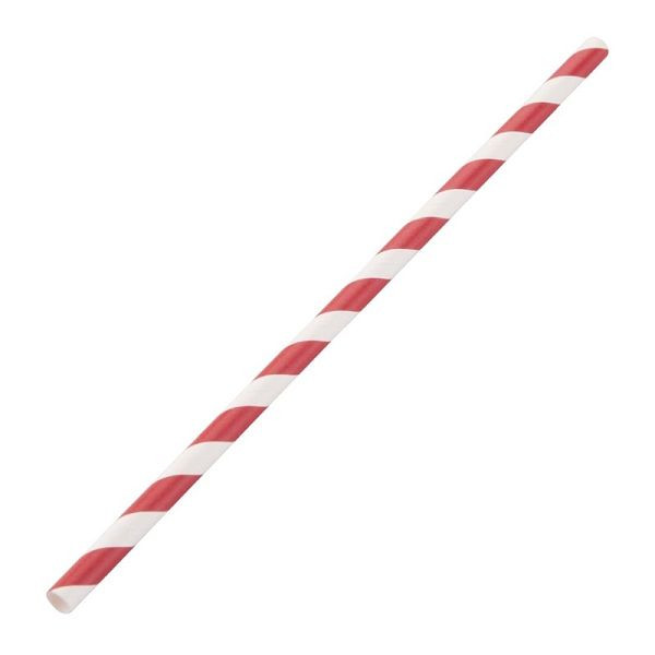 Fiesta Green composteerbare papieren rietjes rood geringd, DE927
