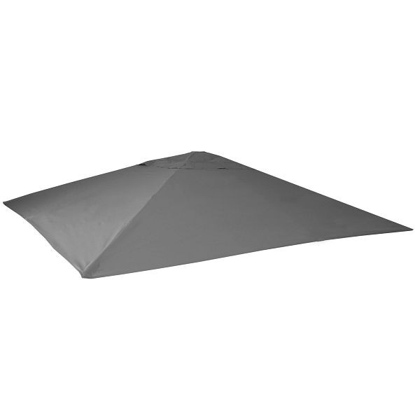 Mendler vervangende hoes voor horecaparasol HWC-D20, vervangende parasolhoes, 5x5m (Ø7,2m) polyester, antraciet, 63087