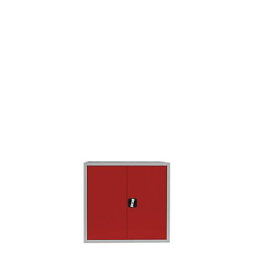 Lüllmann archiefkast/vleugeldeurkast, 750 x 800 x 380 mm, lichtgrijs/vuurrood, 530304