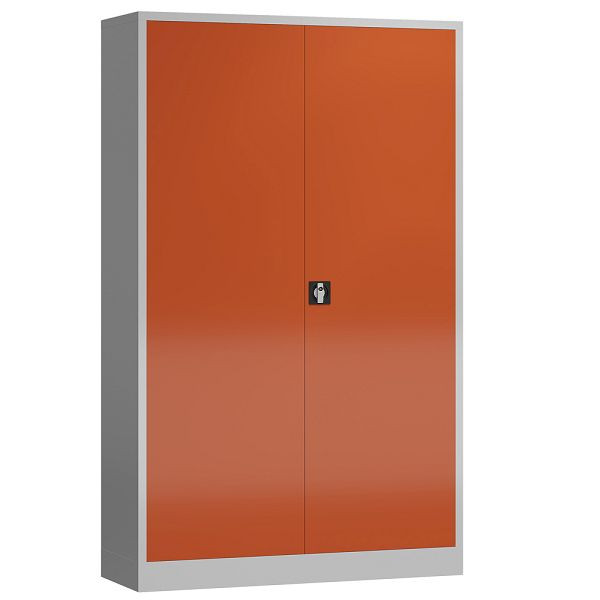 Lüllmann ClassiX draaideurkast, 1945 x 1200 x 420 mm, lichtgrijs/vuurrood, X-530374