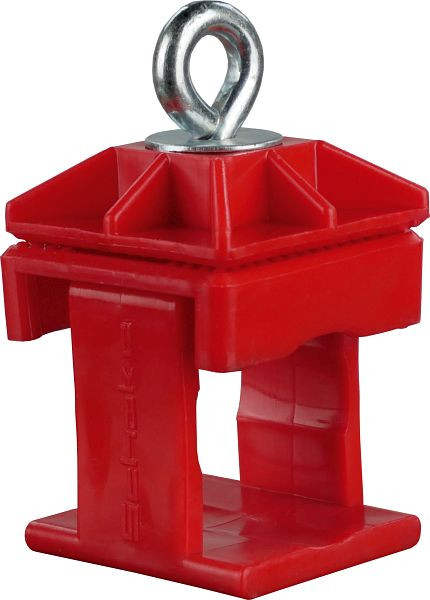 Schake bordklem, kunststof, rood, zonder ogen/haken, voor 40 x 40 mm / Ø 42 mm schachtbuis, 31313