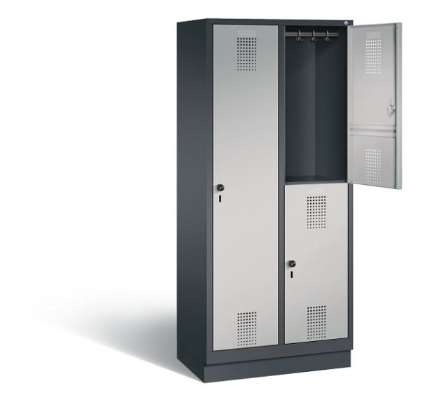 C+P cijferslot Evolo, H1800xW810xD500mm, kleur: zwart-grijs/wit aluminium, 48620-22 S10031