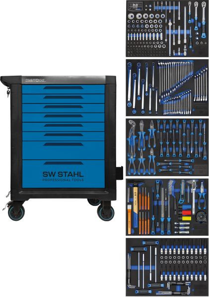 SW-Stahl professionele werkplaatswagen TT801, blauw, uitgerust, 341 stuks, Z3110