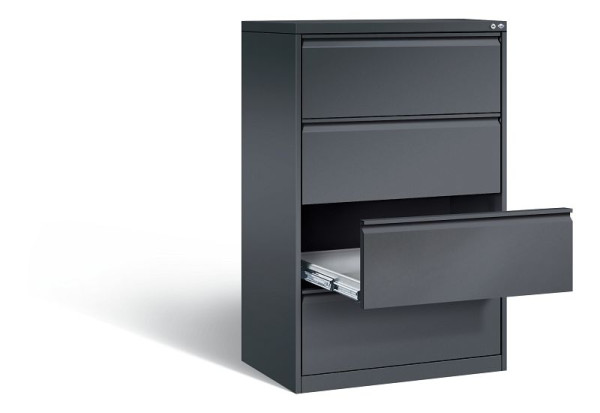 C+P archiefkast Acurado, H1357xB787xD590mm, kleur: zwart-grijs, handgreep, 12934-322 S10010