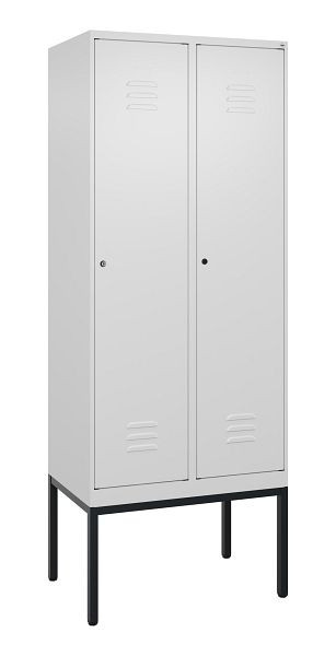 C+P luierkluis Classic PLUS met middenwand, frame, 2 vakken, 2120x800x500mm, 9016/9016, cilindersloten, 0800307-22F S10029