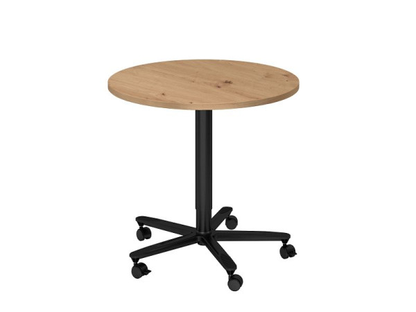 Hammerbacher kolomheftafel 80cm rond noest eiken/zwart, VST08/R/D
