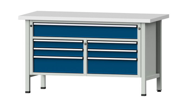 ANKE werkbanken kistwerkbank, model 258 V, 1500 x 700 x 840 mm, RAL 7035/5010, KSP 40 mm, 304.132