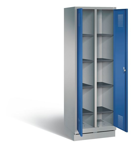 C+P washok Evolo, H1800xW610xD500mm, kleur: wit aluminium / gentiaanblauw, 48022-20B S10039