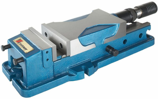 ELMAG hydraulische bankschroef MP 160 V, met neerdruksysteem klemkracht 52 KN, 82811