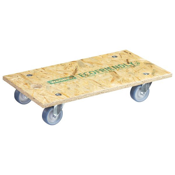 WAGNER Transporthilfe MM1173 575x300mm, OSB, 4 ultrasofte Transportgerätrollen, Raddurchmesser 75mm, Tragkraft 250kg, VE: 2 Stück, 20117301