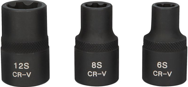 KS Tools 1/2" RIBE doppenset, 3-delig, 911.0895