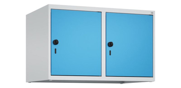 C+P kastopzet Classic PLUS, bovenkast, 7035/5012, veiligheidsdraaisluiting, 500x800x500mm, 2 vakken, 080090-22 S10004