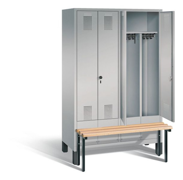 C+P zwart wit kastje Evolo, H1850xW1190xD815mm, kleur: wit aluminium, 48032-40 S10112