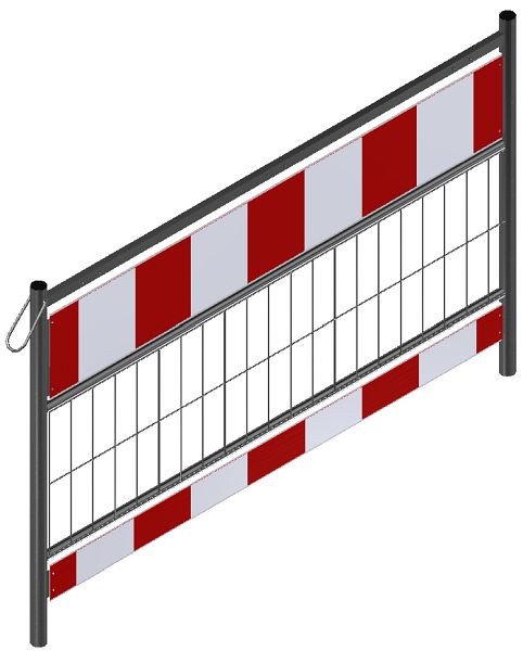 Schake-barrière hekwerk volgens TL, lengte: 1,60 m, folie type 2, rood/wit, 333162