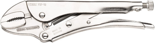 Hazet-greeptang, halfronde bekken, snelspanhendel, draadknipper, oppervlak: vernikkeld, afmetingen / lengte: 250 mm, 757-10