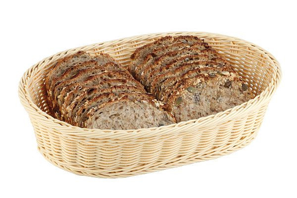 APS tafel- en buffetmand, ovaal, 23 x 17 cm, hoogte: 8 cm, polypropyleen, lichtbeige, -ECONOMIC-, 40137