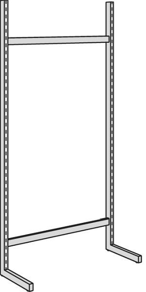 Kerkmann Univers vrije armplank, B 1000 x H 2000 mm, lichtgrijs, 52870411