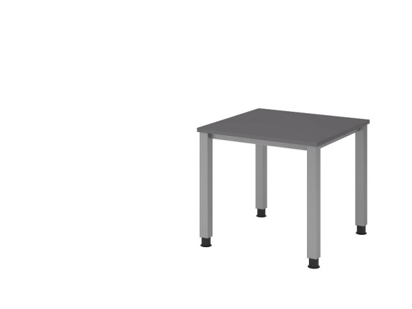 Hammerbacher bureau 4-poots vierkant 80x80cm grafiet, rechthoekige vorm, frame in grafiet, VQS08/G/S