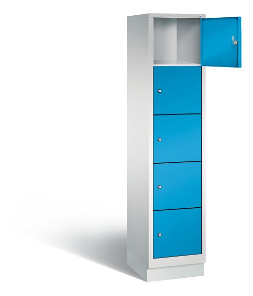 C+P lockerkast Evolo, H1800xB420xD500mm, kleur: lichtgrijs/lichtblauw, 48020-125 S10075