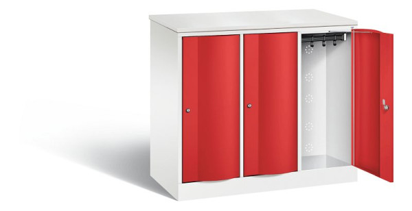 C+P locker Resisto, H1077xB1148xD540mm, kleur: verkeerswit / vuurrood, 8271-372 S10105