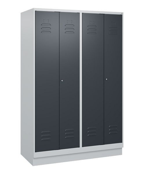 C+P luierkluis Classic PLUS SW, onderstel, 4 vakken, 1800x1200x500mm, 7035/7016, cilindersloten, 0800227-40 S10023