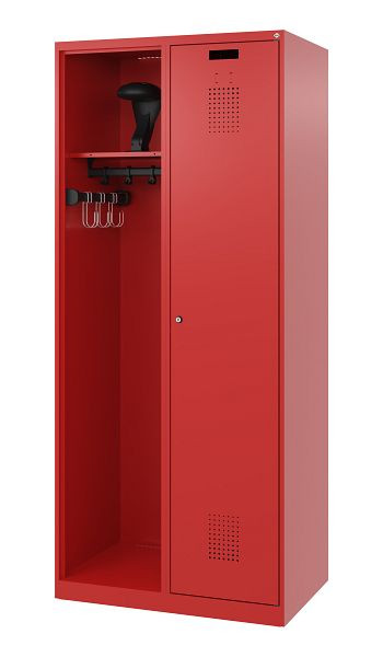 C+P brandweerkast Evolo, model KOMBI, 2 compartimenten, H1850B800T500 mm, vuurrood, helmhouder, 0494015-16 S10005