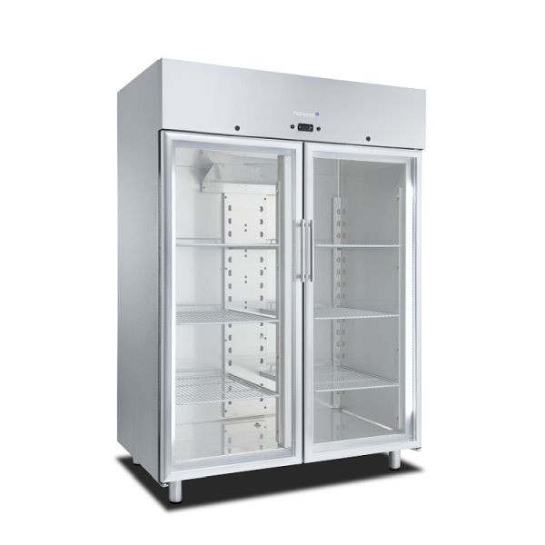 Marecos Softline RVS 1400 liter GN 2/1 koelkast met glazen deur en convectiekoeling, 221.032