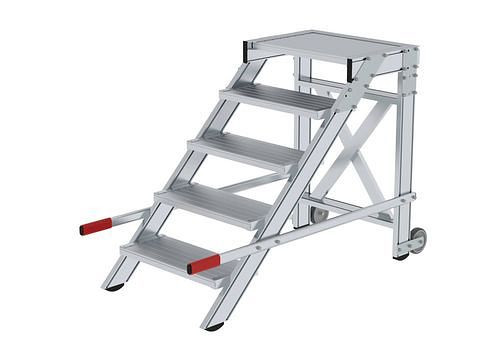 Krause mobiel werkplatform, van aluminium, 5 treden, tredebreedte 600 mm, 274509