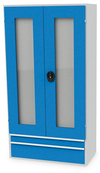 Bedrunka + Hirth CNC vleugeldeurkast met glasdeuren R 36-16, lege behuizing met glasdeuren (plexiglas), afmetingen in mm (BxDxH): 980 x 500 x 1838, 04.119