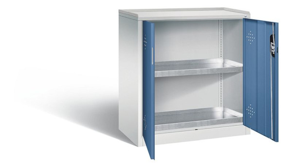 C+P klimaatkast Acurado, H1000xW930xD500mm, kleur: lichtgrijs / verre blauw, verzonken handgreep, 8821-315 S10176