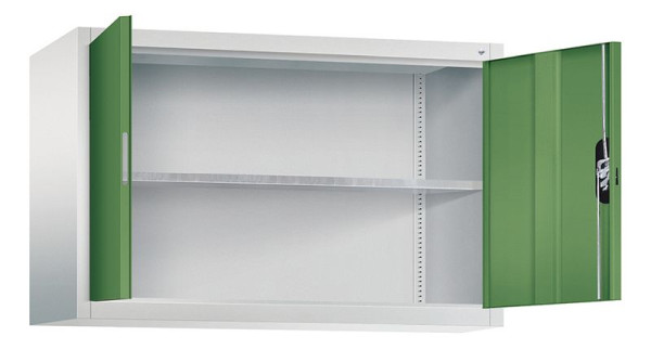C+P bovenkast Acurado, H790xB1200xD400mm, kleur: lichtgrijs / reseda groen, verzonken handgreep, 9465-009 S10066